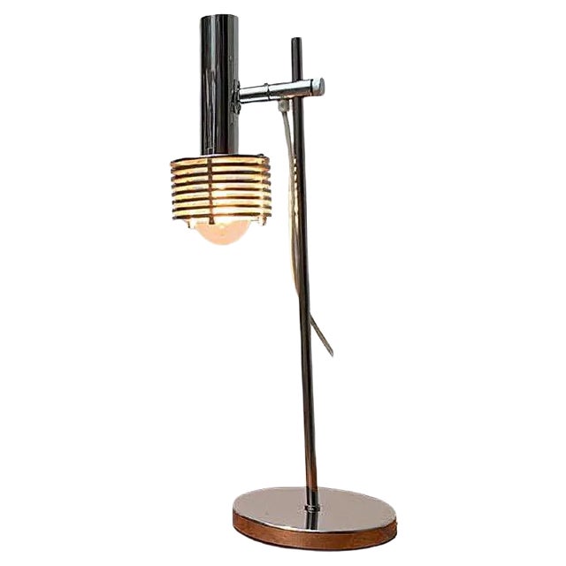 Space Age Chrome Slat Table Lamp For Sale