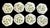 This set of eight vintage Italian handpainted scalloped floral butterflies dessert or salad plates made for Bloomingdale’s...