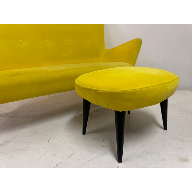 Vintage Italian Sofa with Matching Stool, 1950s, Set of 2 For Sale - Image 16 of 16