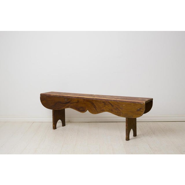 Antique Northern Swedish Country House Bench with Faux Paint For Sale - Image 4 of 10