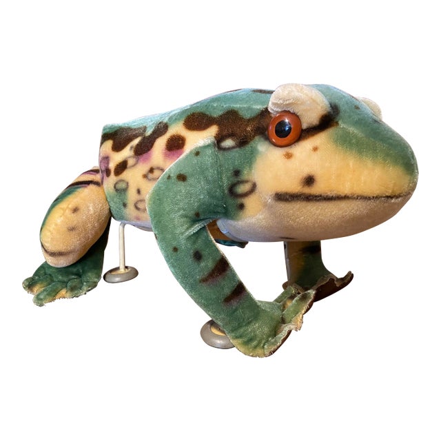 1950s Vintage Steiff Mohair Frog Footstool Ottoman For Sale