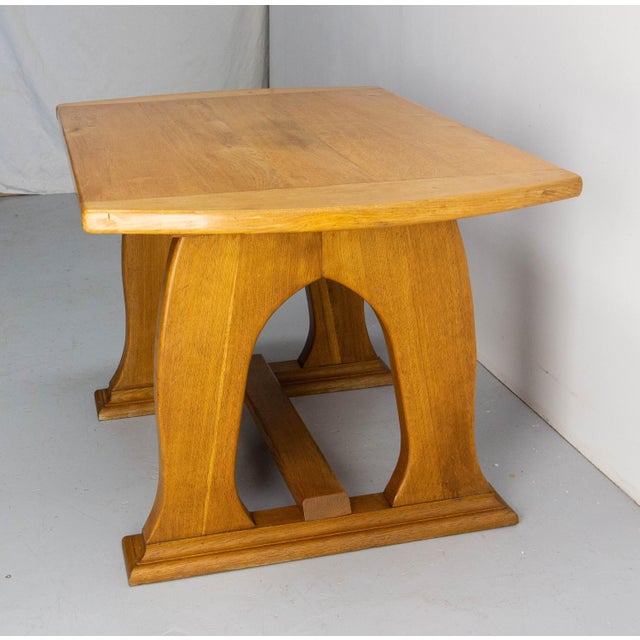 Art Nouveau Style Oak Side Table, France, 1960 For Sale - Image 4 of 11