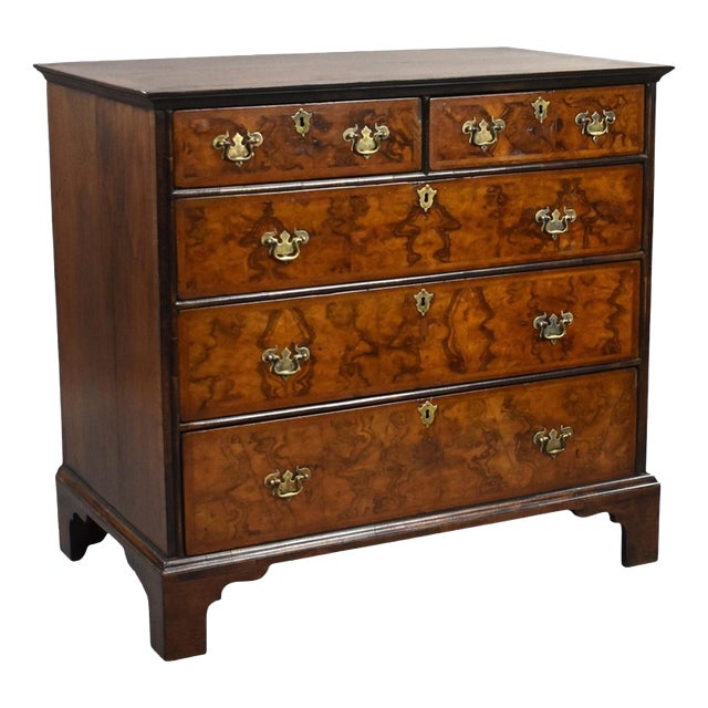 George Iii Burr Walnut Chest of Drawers, 1800 For Sale