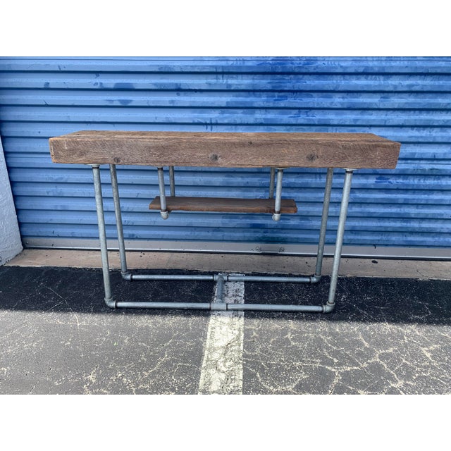 Mid 20th Century Vintage Industrial Foyer/ Console Table For Sale - Image 5 of 10