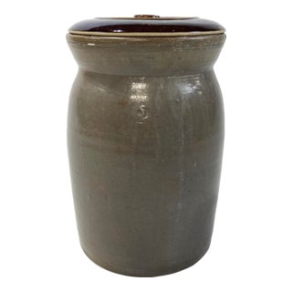 Antique Early American Oversized Stoneware Crock For Sale