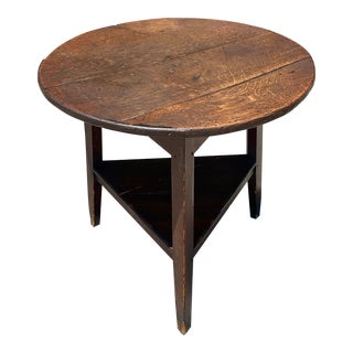 Early 20th Century Primitive Stained Oak Side Table For Sale