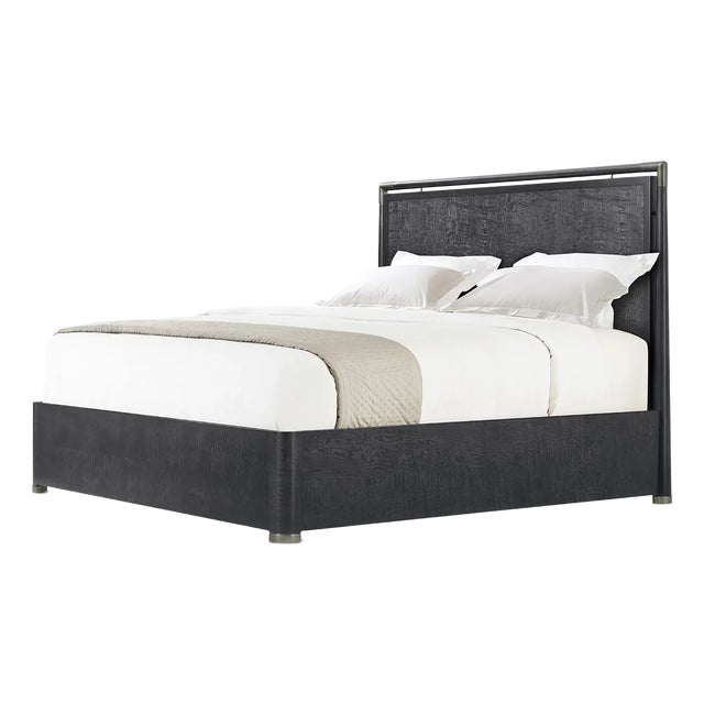 Black Mid Century Style Bed - California King For Sale
