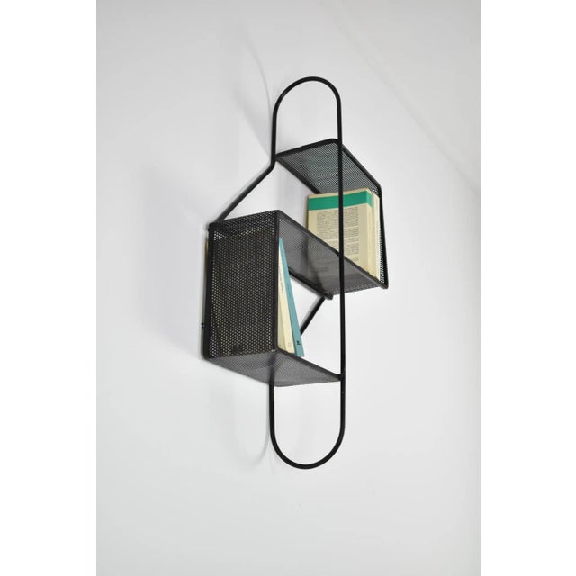 Mid 20th Century French Metal Wall Shelf "Clé De Sol" by Mathieu Matégot, 1955 For Sale - Image 5 of 10