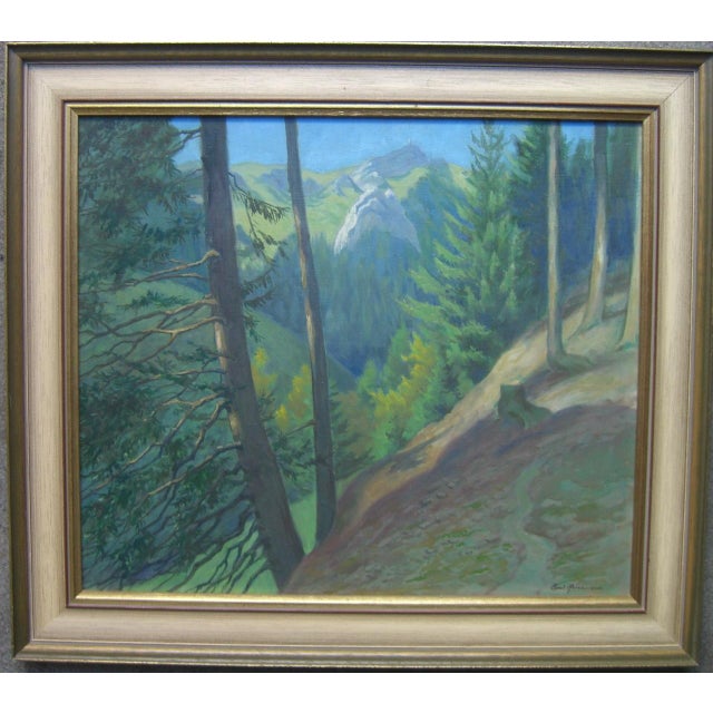 Carl H. Berberich, Elegant Lady in Gold Dress, Oil Painting on Canvas For Sale - Image 9 of 11