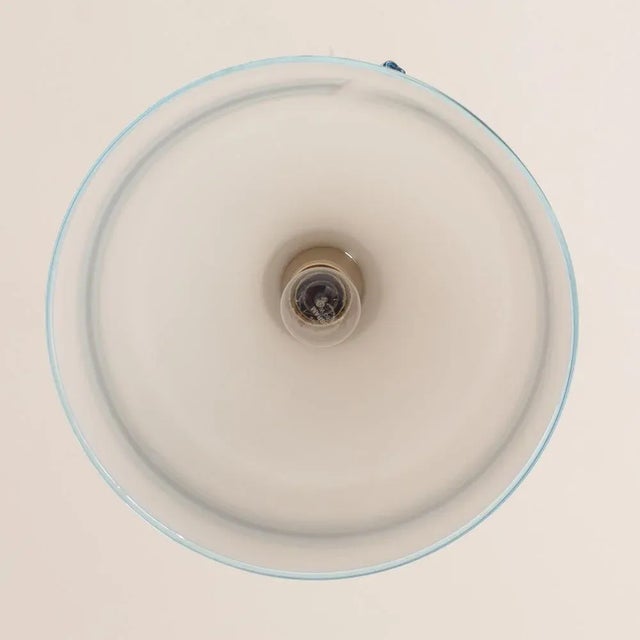 White Murano Glass Suspension Lamp with Turquoise and Black Hot Applications, 1980s For Sale - Image 10 of 12