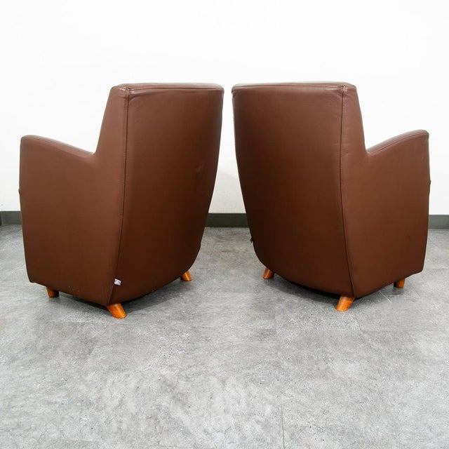 Niels Eilersen 1960s Mid Century Danish Modern Lounge Chairs Set Leather N Eilersen Chocolate Brown 2 For Sale - Image 4 of 12