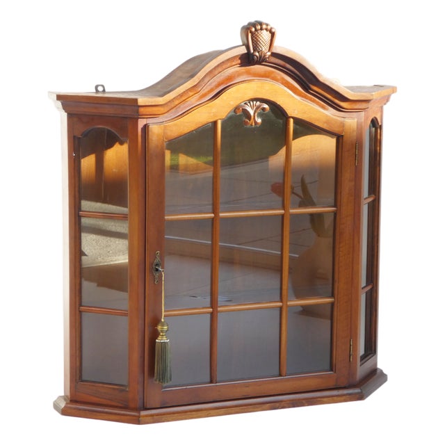 Vintage Wooden Wall Display Apothecary Cabinet, 1960s For Sale