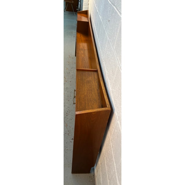 Brown Mid 20th Century Attributed Young Manufacturing Mid-Century Walnut King Headboard For Sale - Image 8 of 14