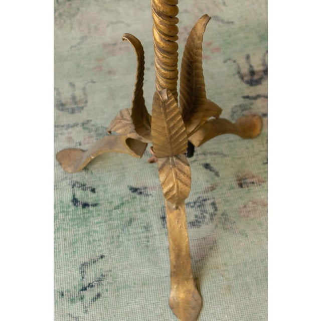 Metal Sculptural Gilt Iron Floor Lamp For Sale - Image 7 of 8