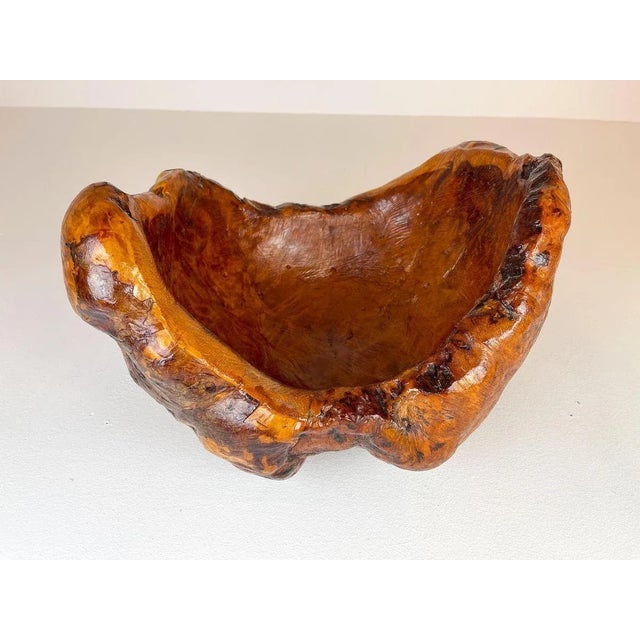 Brown Large Swedish Folk Art Organic Burl Bowl, 1960s For Sale - Image 8 of 16