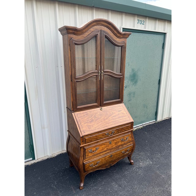 1980s 1980s Drexel Heritage Grand Villa Collection Bombay Secretary Desk With Hutch For Sale - Image 5 of 12