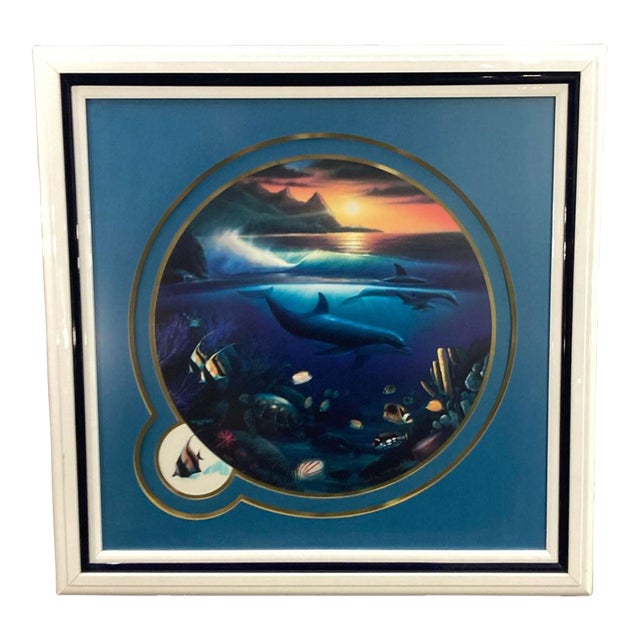 "Whales in Sunset" Print by Robert Wyland For Sale