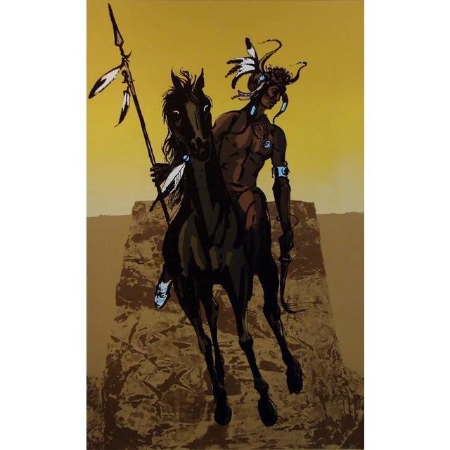 Dean Meeker War Eagle Original Signed Intaglio Collagraph For Sale - Image 4 of 5