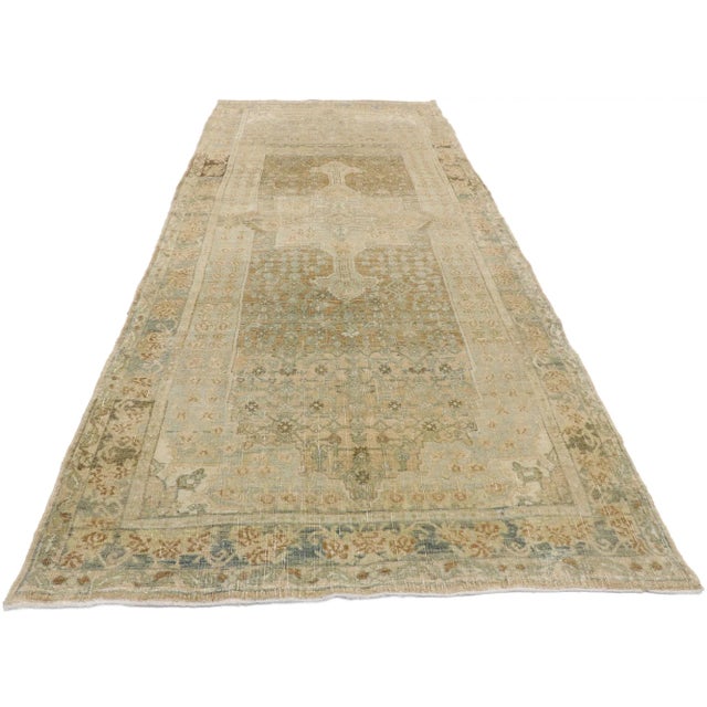 Antique Persian Bijar Runner Rug - 04'01 X 10'01 For Sale - Image 4 of 10