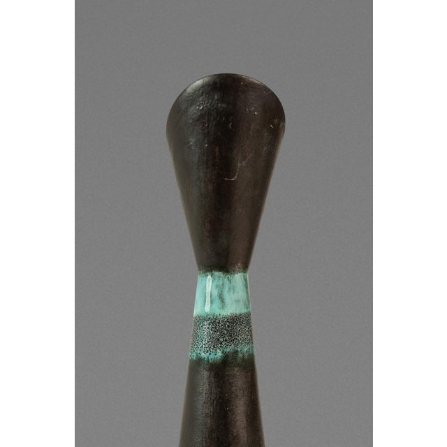 Mid-Century Postmodern Contemporary Studio Craft Glazed Ceramic Pitcher / Vase / Vessel, Usa, C. 1980s For Sale - Image 17 of 17