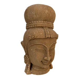 Vintage Carved Sandstone Goddess Deity Bust