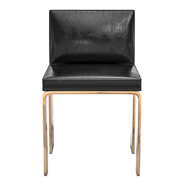 Art Deco "Bianca" Chair With Bronze and Stainless Steel, Hand Crafted For Sale - Image 3 of 8