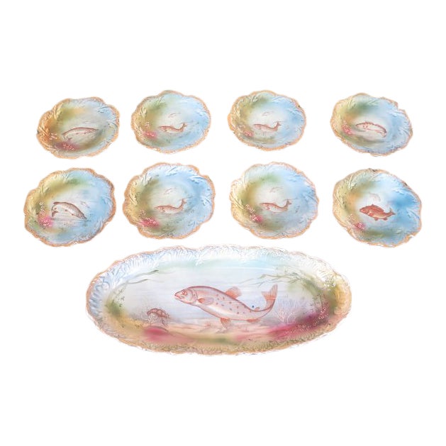Decorative Fish Platter & Plate Set 9 Piece Chairish