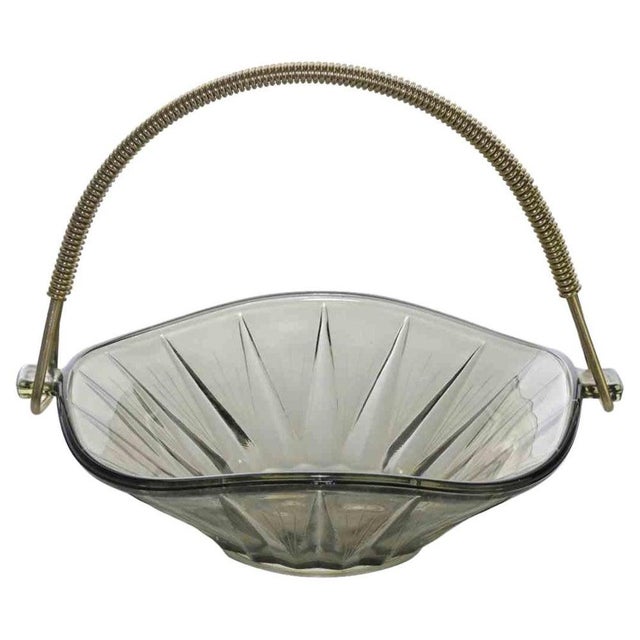 1950s Vintage Glass Basket in Art Glass and Iron, Italy, 1950s For Sale - Image 5 of 5