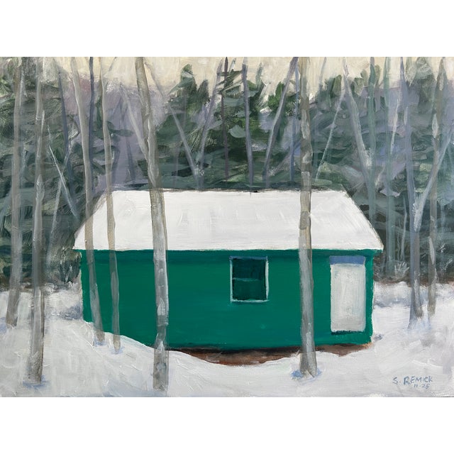 A snow-scape in the heart of Vermont. Loose brushwork and a limited palette add to the changing of the season, fall to...
