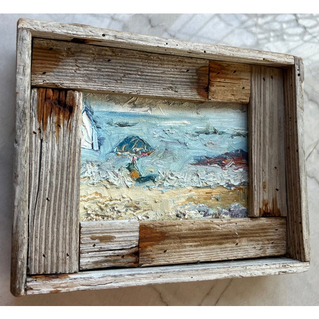 The Gulf, Oil Painting, by Van Ness, Barn Wood Frame For Sale - Image 4 of 4