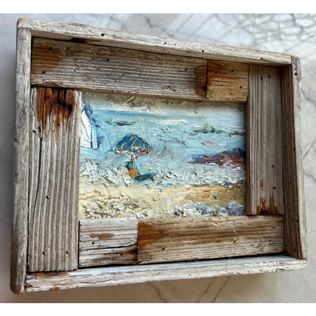 "The Gulf", Oil Painting, by Van Ness, Barn Wood Frame, Coastal Art For Sale - Image 4 of 4