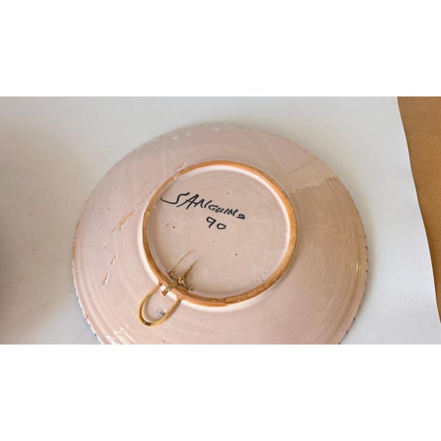 Large Italian Hand-Painted Serving Plates, 1970s, Set of 2 For Sale - Image 11 of 17