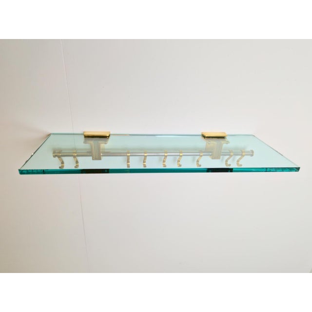 Brass and Glass R14G Wall-Mounted Coat Rack from Peter Ghyczy, 1980s For Sale - Image 12 of 18