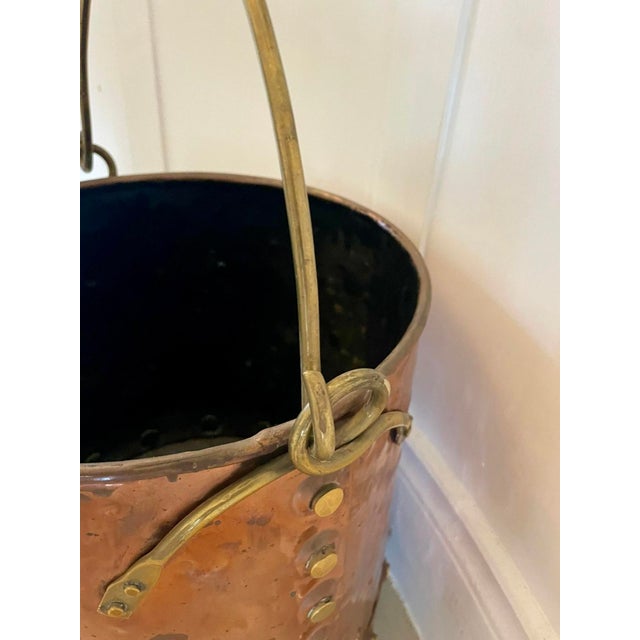 Mid 19th Century Victorian Brass and Copper Coal Bucket, 1860s For Sale - Image 5 of 6