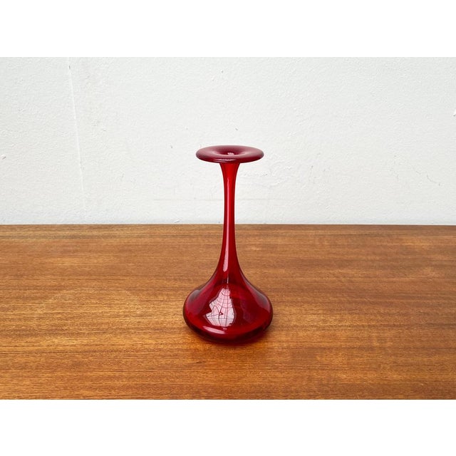 Vintage German Red Glass Solifleur Vase by Cari Zalloni for WMF, in Very Good conditions. Designed 1970 to 1979 I have...