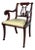 Vintage Mahogany Lyre-Back Armchair With Elegant Carved Details For Sale