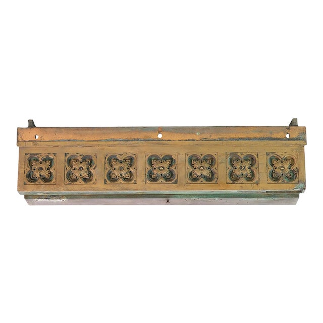 1920s Solid Bronze Floral & Quatrefoil Trim For Sale