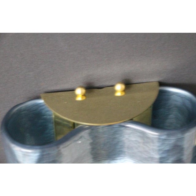 Mid-Century Blue, Grey and Gold Murano Glass Sconces, 1980s, Set of 2 For Sale - Image 12 of 18