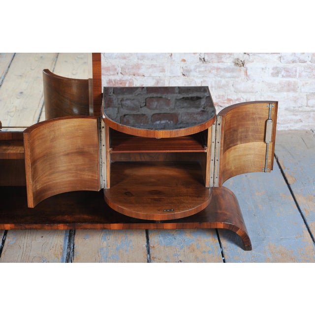 Czech Art Deco Dressing Mirror in Walnut, 1930s For Sale - Image 4 of 15