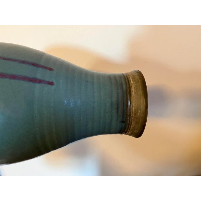 Blue Chinese Meiping Porcelain Vase for Displaying Prunus or Plum Flower Branches Jun Kiln With Flambe Drip Glaze For Sale - Image 8 of 13