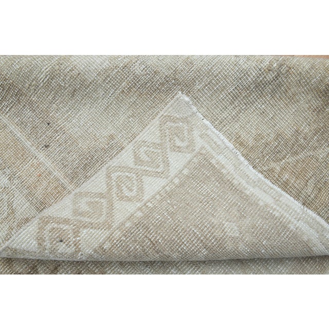 1970s Vintage Handmade Wool Cotton Turkish Beige Runner Rug For Sale - Image 11 of 11
