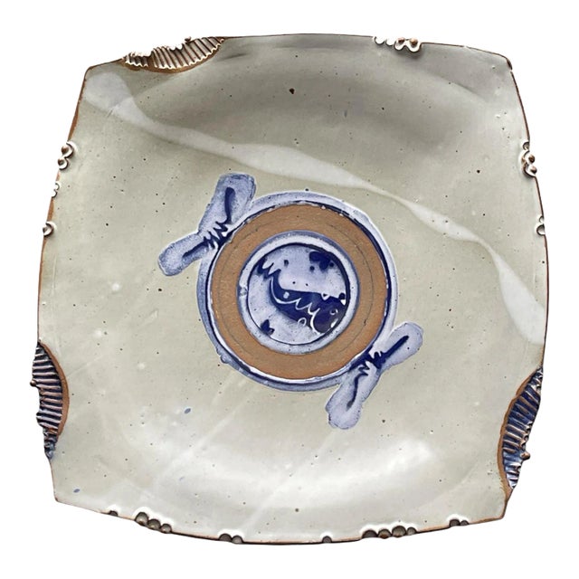 Anthony Stoneware Pedestal Platter For Sale