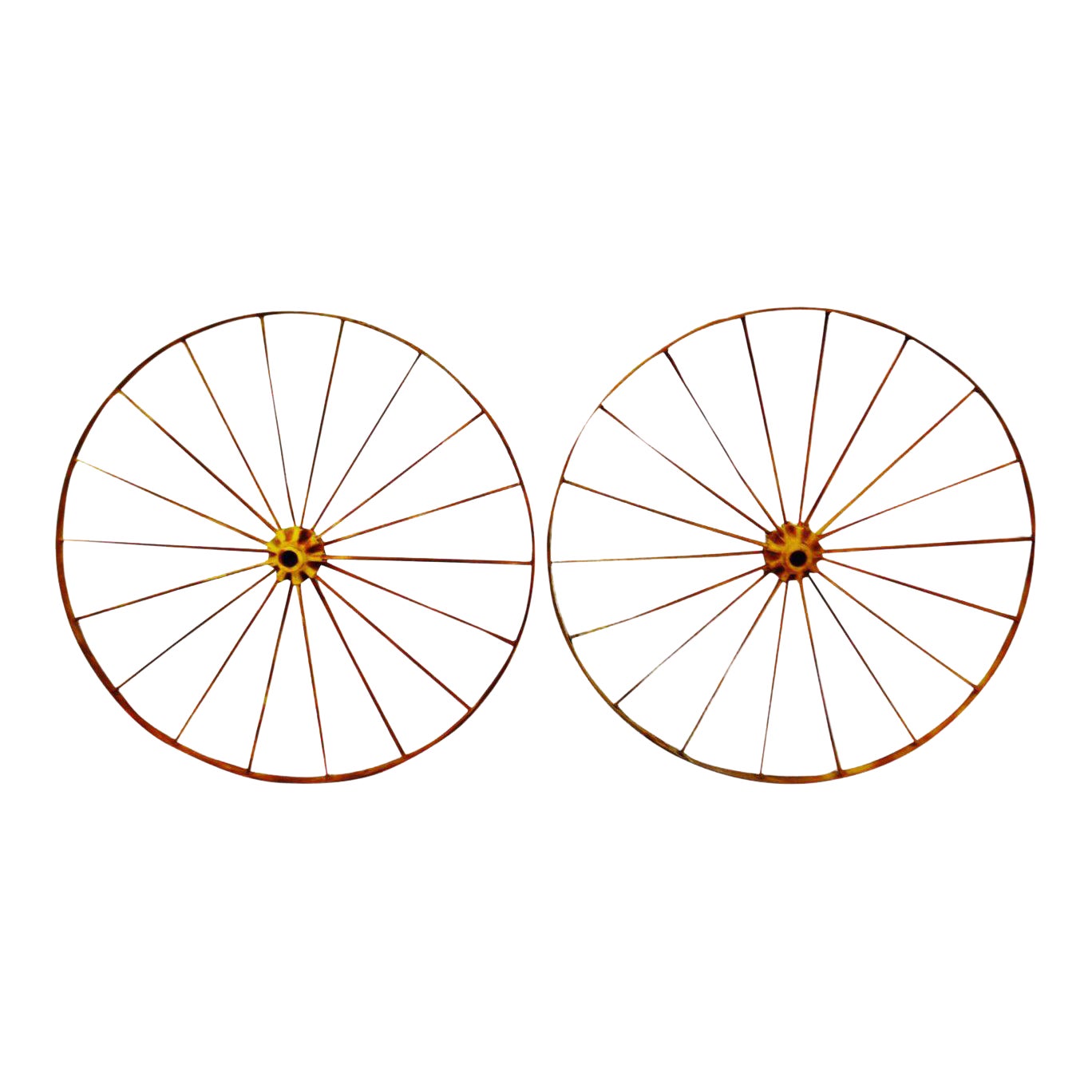 Antique Large 42" Metal Wagon Wheels a Pair Chairish