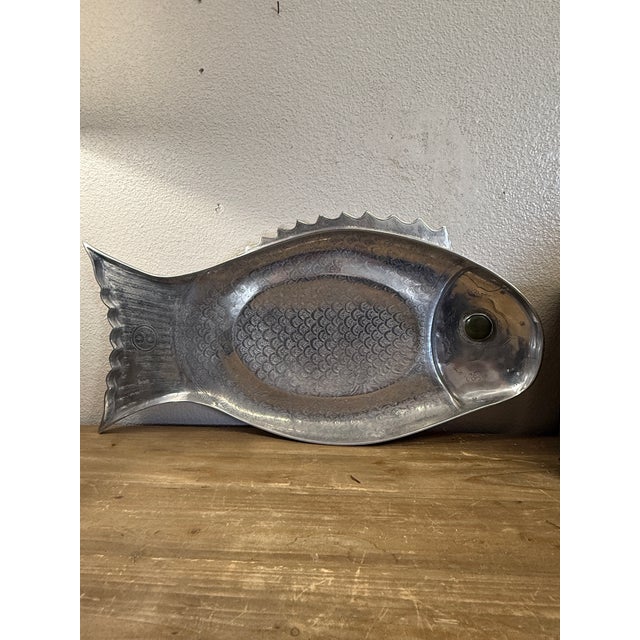 Large fabulous fish platter by Arthur Court. This is early piece from 1974. One of his early iconic classics. With large...
