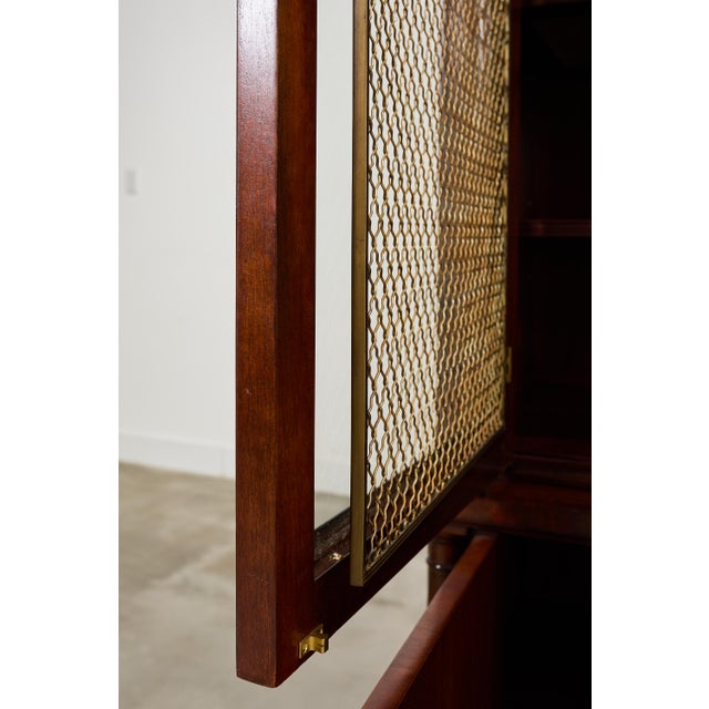 Wood Ralph Lauren Noble Estate Mahogany Breakfront Bookcase Cabinet For Sale - Image 7 of 18