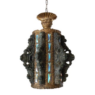 Art Deco Gold Chandelier For Sale