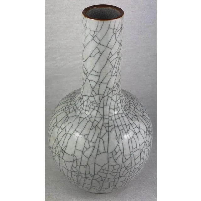 Saint Clement Style Crackle Finish Ceramic Vase For Sale - Image 4 of 5