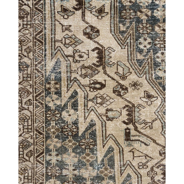 Vintage Circa 1940 Distressed Mazlagan Rug 4ft 5in X 6ft 3in For Sale - Image 14 of 16