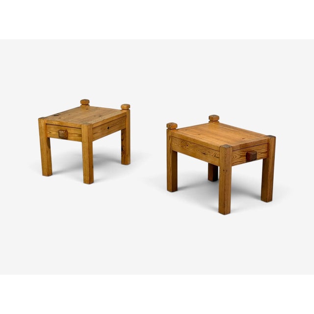 Swedish Modern, Nightstands, Pine, Leather, Sweden, 1970s For Sale In New York - Image 6 of 13