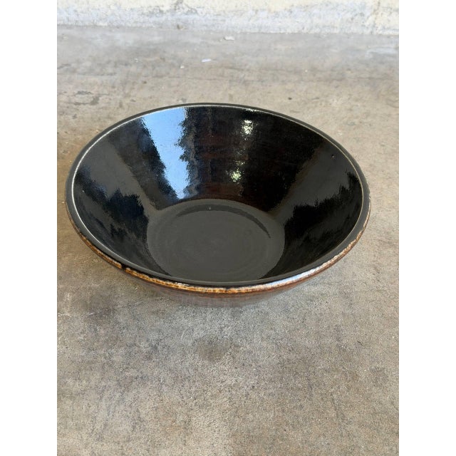Mid-Century Modern Camilla Justesen Danish Modern Brown Ceramic Bowl For Sale - Image 3 of 9